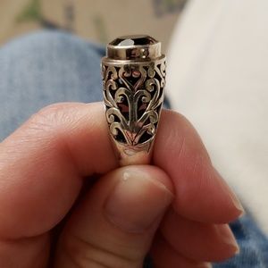 STERLING • Smokey quartz ring